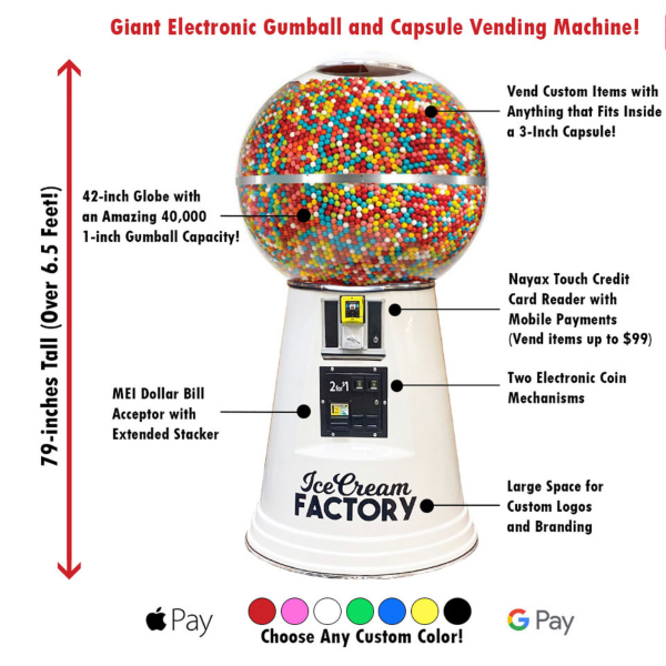 Giant Electronic Gumball And Capsule Vending Machine